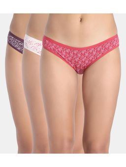 Zivame - Low Rise Full Coverage Brief Panty - Multi-Color (Pack of 3)