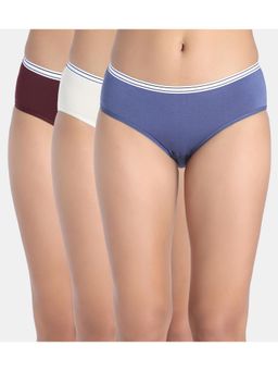 Zivame - Low Rise Full Coverage Hipster Panty - Multi-Color (Pack of 3)