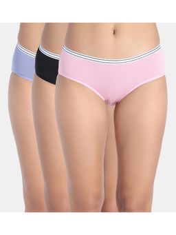 Zivame - Low Rise Full Coverage Hipster Panty - Multi-Color (Pack of 3)