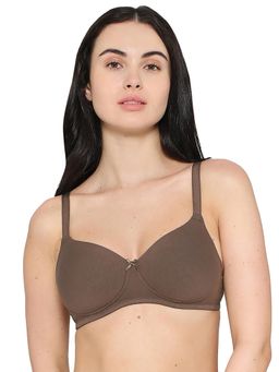 Wacoal - Women's Padded Non-Wired 3/4Th Cup Cotton Blend T-Shirt Bra-Brown