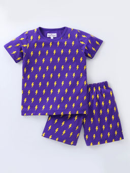 Nite Flite - Purple Muggle Magic Printed T-Shirt with Shorts (Set of 2)