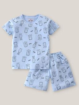 Nite Flite - Blue Sausage Dog Printed T-Shirt with Shorts (Set of 2)
