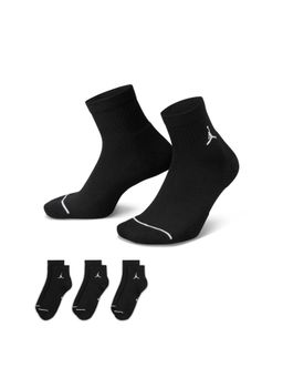 Nike - Unisex Black Jordan One Quarter Socks (Pack Of 3)