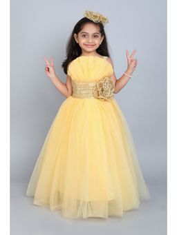 Pink Chick - Yellow Embroidered Gown