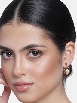 Estele - Rose Gold Plated Circular Drop Earrings for Women
