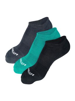 Heelium - Bamboo Zero Ankle Socks for Men - Odour Free - 3 Pairs - Teal - Grey - Black
