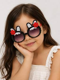 DukieKooky - Black UV Protected Oval Sunglasses (Dksg634A) (3-12 Years)