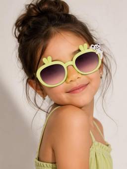 DukieKooky - Black UV Protected Round Sunglasses (Dksg635D) (3-12 Years)