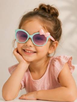 DukieKooky - Black UV Protected Round Sunglasses (Dksg647D) (3-12 Years)