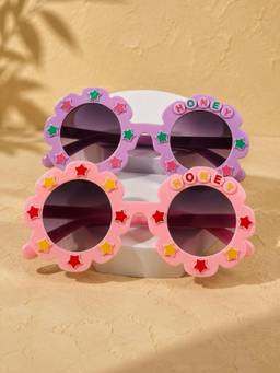 DukieKooky - Multi-Color UV Protected Round Sunglasses (Dksg648D_Dksg648F) (Pack Of 2) (3-12 Years)