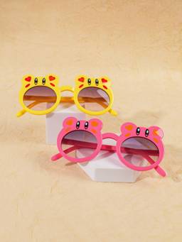 DukieKooky - Purple UV Protected Round Sunglasses (Dksg651A_Dksg651C) (Pack Of 2) (3-12 Years)