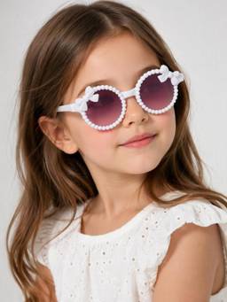 DukieKooky - Black UV Protected Round Sunglasses (Dksg654C) (3-12 Years)