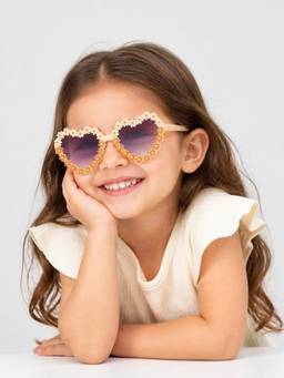 DukieKooky - Black UV Protected Heart Shape Sunglasses (Dksg657A) (3-12 Years)