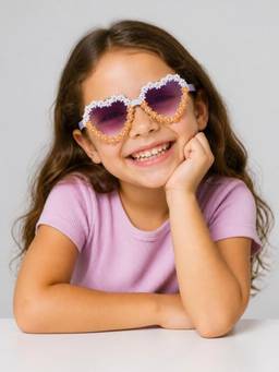 DukieKooky - Black UV Protected Heart Shape Sunglasses (Dksg657F) (3-12 Years)