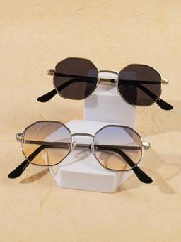 DukieKooky - Multi-Color UV Protected Square Sunglasses (Dksg724J_Dksg724B) (Pack Of 2) (3-12 Years)