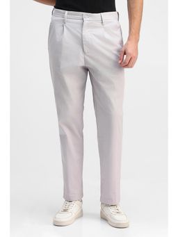 Snitch - Light Grey Plain Relaxed Casual Trouser