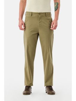Snitch - Khaki Solid Slim Casual Trouser