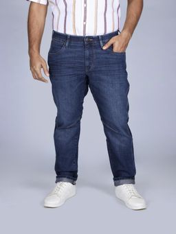 Wrangler - Men Navy Blue Wrider Straight Fit Mid Rise Jeans