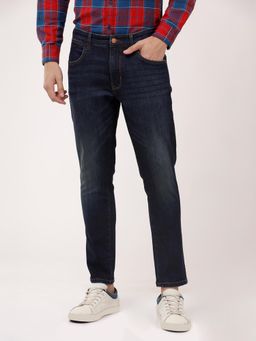 Wrangler - Men Navy Blue Bostin Slim Fit Mid Rise Jeans