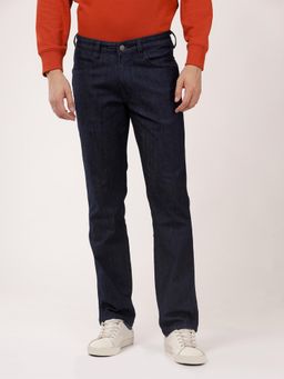 Wrangler - Men Navy Blue Millard Straight Fit Mid Rise Jeans