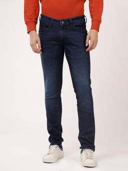 Wrangler - Men Navy Blue Skanders Slim Fit Jeans