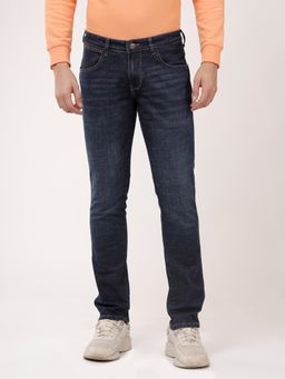 Wrangler - Men Navy Blue Skanders Slim Fit Jeans