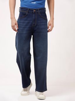 Wrangler - Men Navy Blue Baggy Fit Mid Rise Jeans