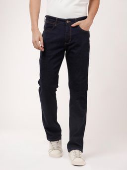 Wrangler - Men Navy Blue Millard Straight Fit Mid Rise Jeans