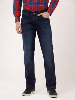 Wrangler - Men Navy Blue Millard Straight Fit Mid Rise Jeans