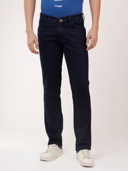 Wrangler - Men Navy Blue Millard Straight Fit Mid Rise Jeans