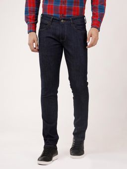 Wrangler - Men Navy Blue Skanders Slim Fit Jeans