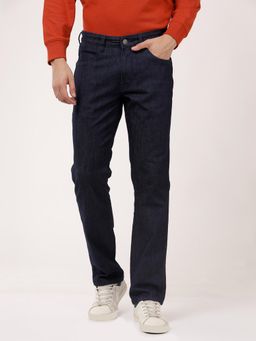 Wrangler - Men Navy Blue Millard Straight Fit Mid Rise Jeans