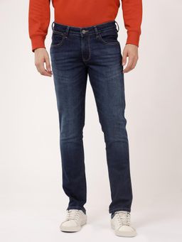Wrangler - Men Navy Blue Skanders Slim Fit Jeans