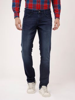 Wrangler - Men Navy Blue Skanders Slim Fit Jeans