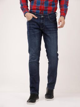 Wrangler - Men Navy Blue Skanders Slim Fit Jeans