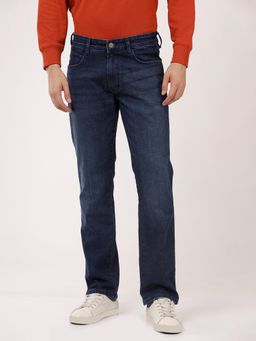 Wrangler - Men Navy Blue Millard Straight Fit Mid Rise Jeans