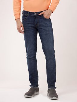Wrangler - Men Navy Blue Skanders Slim Fit Jeans