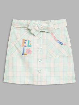 Elle Kids - Girls Green Checked Skirt