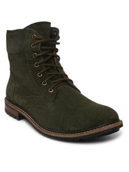Louis Stitch - Solid Green Italian Suede Casual Boots