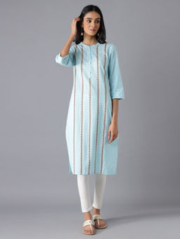 Aurelia - Blue Cotton Printed Kurta