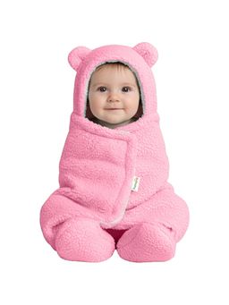 OYO BABY - Pink Super Soft Hooded Swaddle Wrappers Cum Wearable Blankets (0-6 Months)