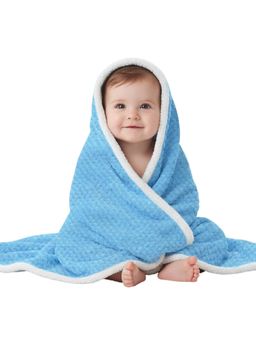 OYO BABY - Blue Super Soft Fleece Blanket Sheet For Baby Boys & Girls (2 Years)