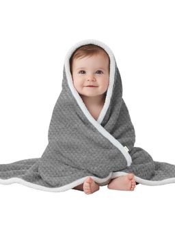 OYO BABY - Grey Super Soft Fleece Blanket Sheet For Baby Boys & Girls (2 Years)