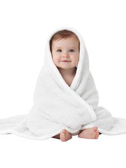 OYO BABY - White Super Soft Fleece Blanket Sheet For Baby Boys & Girls (2 Years)