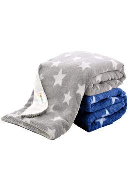 OYO BABY - Multi-Color Fleece Ultra Cozy Lightweight Star Print Baby Blankets (Pack Of 2) (2 Years)
