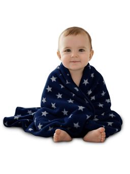 OYO BABY - Navy Blue Soft Fleece Ultra Cozy Lightweight Star Print Baby Blanket (2 Years)