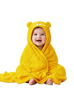 OYO BABY - Yellow Newborn 3-In-1 Swaddle Blanket With Animal Hood (0-12 Months)