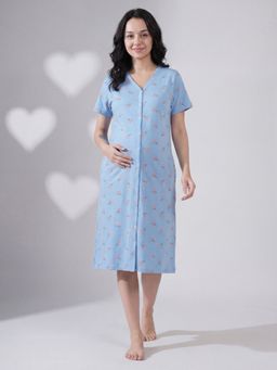 Secret Wish - Sky Blue Candy Hosiery Zipless Maternity Dress