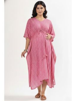 Putchi - V-Neck Cotton Pink Aura Blossom Pink Feeding Kaftan