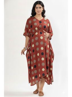 Putchi - V-Neck Cotton Rust Meadow feeding Kaftan
